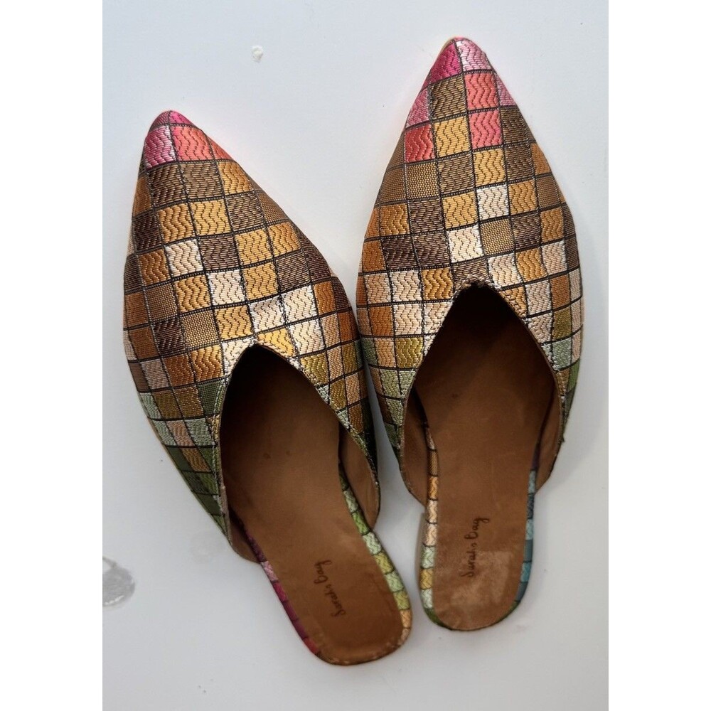 Sarah's Bag Multicolor 38 Geometric Pointed Toe Slip-On Flats Women